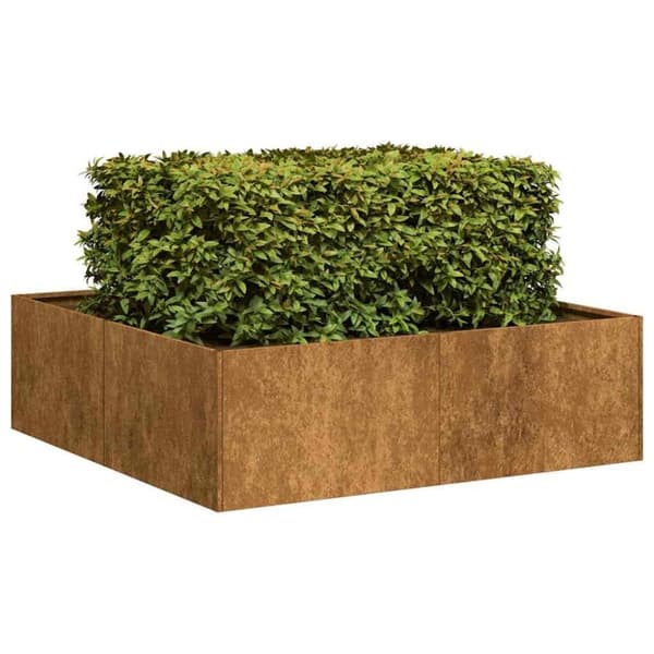 vidaXL plantekasse rustfarvet 100x100x30 cm forvitringsstål