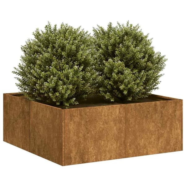 vidaXL Plantekasse rust 80x80x30 cm forvitringsstål