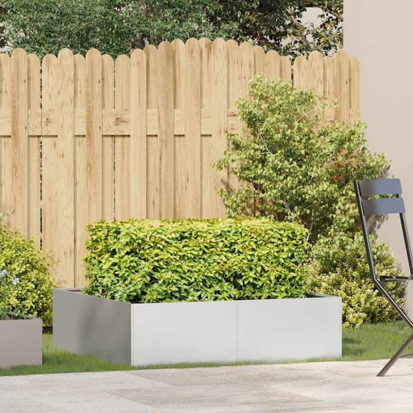 vidaXL Plantekasse 100x100x30 cm rustfritt stål