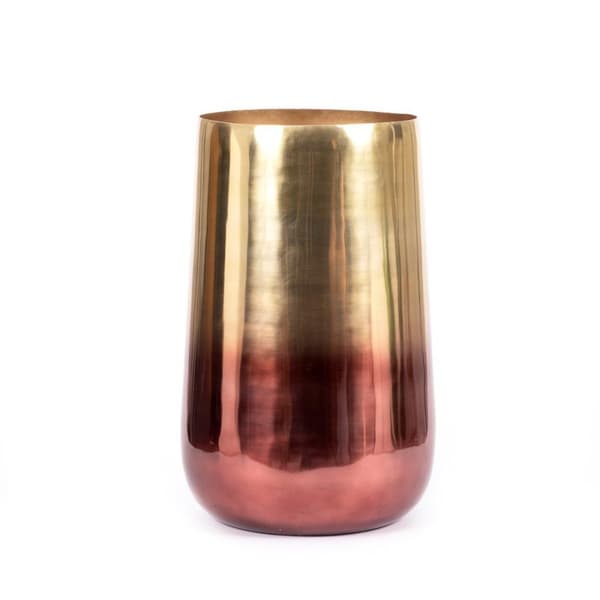 Rootz Two Tone Brass Planter - Koristeellinen pot - Sisäkasvien pidike - Ylellinen muotoilu - 35 cm x 35cm x 55cm