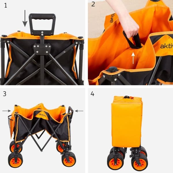 Multifunktionel vogn Aktive Orange Polyester PVC Stål 86 x 108 x 44 cm Foldbar Strand