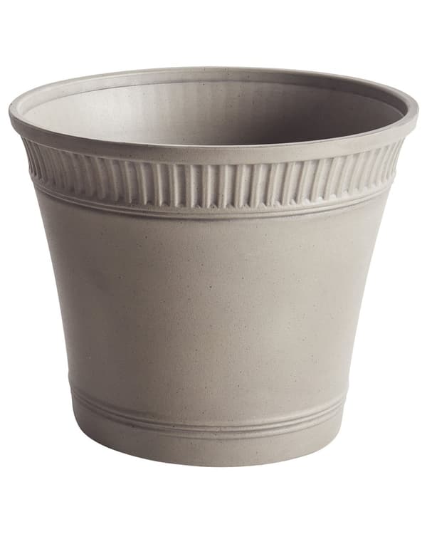 Plantekrukke Grå Polyresin Ø 44 cm Krukke til Planter Indendørs Blomsterkrukke Udendørs Urtepotte Haven Urtepotteskjuler Høj Gulvkrukke