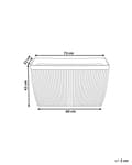 Miniatyrbillede 3 af 8: Plantekrukke Beige Polyresin 73 x 32 cm Krukke til Planter Indendørs Blomsterkrukke Udendørs Urtepotte Haven Rektangulær Gulvkrukke