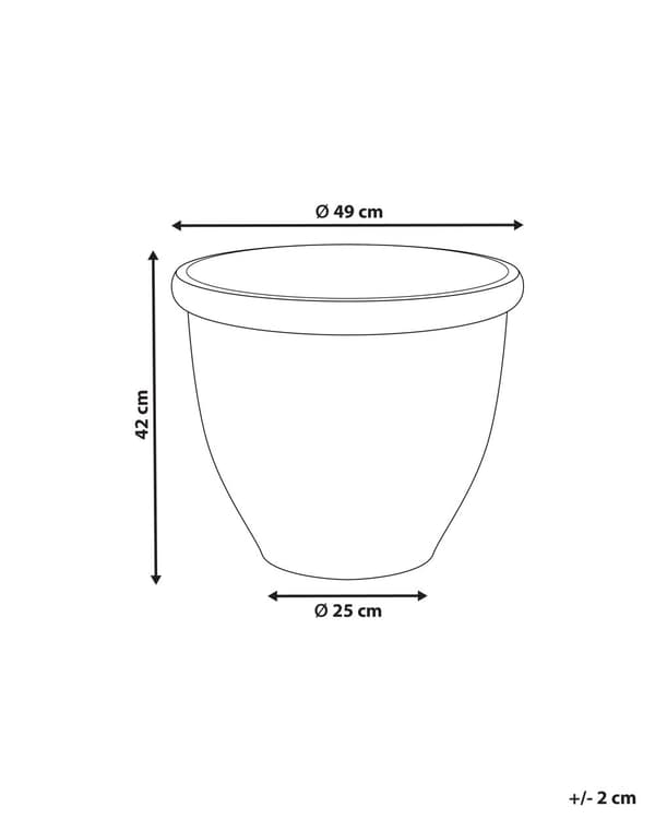 Plantekrukke Beige Polyresin Ø 49 cm Krukke til Planter Indendørs Blomsterkrukke Udendørs Urtepotte Haven Urtepotteskjuler Gulvkrukke