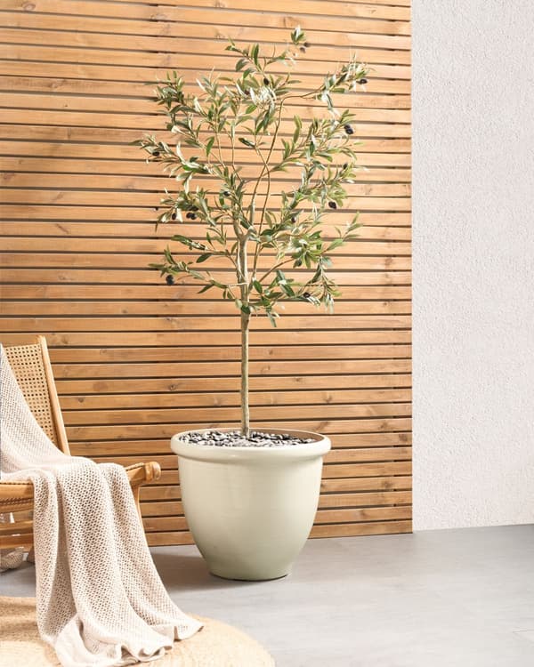 Plantekrukke Beige Polyresin Ø 49 cm Krukke til Planter Indendørs Blomsterkrukke Udendørs Urtepotte Haven Urtepotteskjuler Gulvkrukke