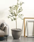 Miniatyrbillede 2 af 7: Plantekrukke Grå Polyresin Ø 49 cm Krukke til Planter Indendørs Blomsterkrukke Udendørs Urtepotte Haven Urtepotteskjuler Gulvkrukke