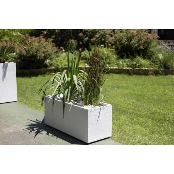 EDA Jardinière Graphit - 99,5 x 39 x H 43 cm - 97,6 L - Vit ceruserad
