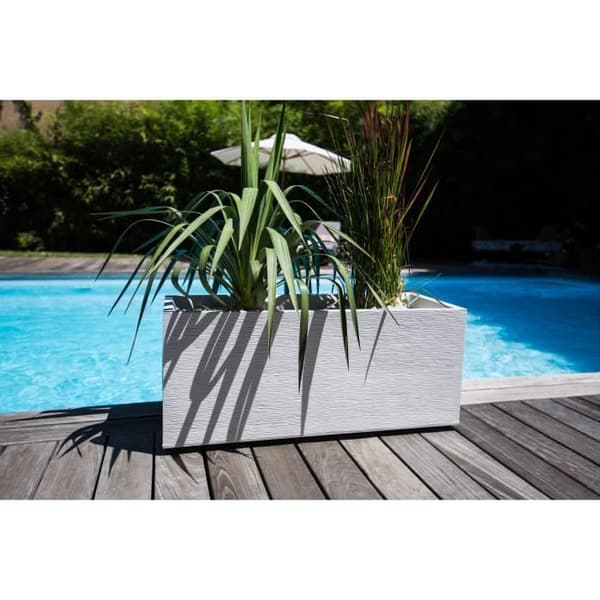 EDA Jardinière Graphit - 99,5 x 39 x H 43 cm - 97,6 L - Vit ceruserad