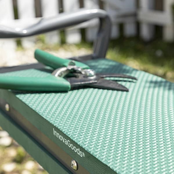 KÄYTETTY 3-in-1 Taitettava Puutarhaistuin Työkalupussilla InnovaGoods (Kunnostetut Tuotteet A)