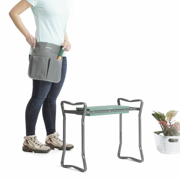 KÄYTETTY 3-in-1 Taitettava Puutarhaistuin Työkalupussilla InnovaGoods (Kunnostetut Tuotteet A)