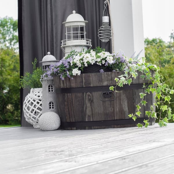 Blomsterstander i fyrretræ 60x38xH31 karat palisander