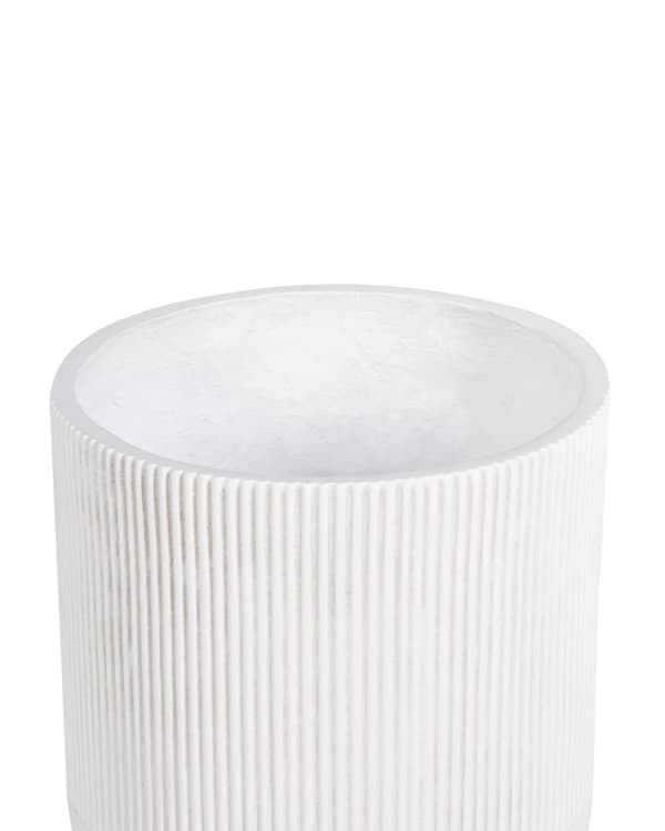 Forhøyet Plantepotte Beige 35x35x57 cm MgO Rund Høy Planter Pinstriped Innendørs Utendørs Værbestandig