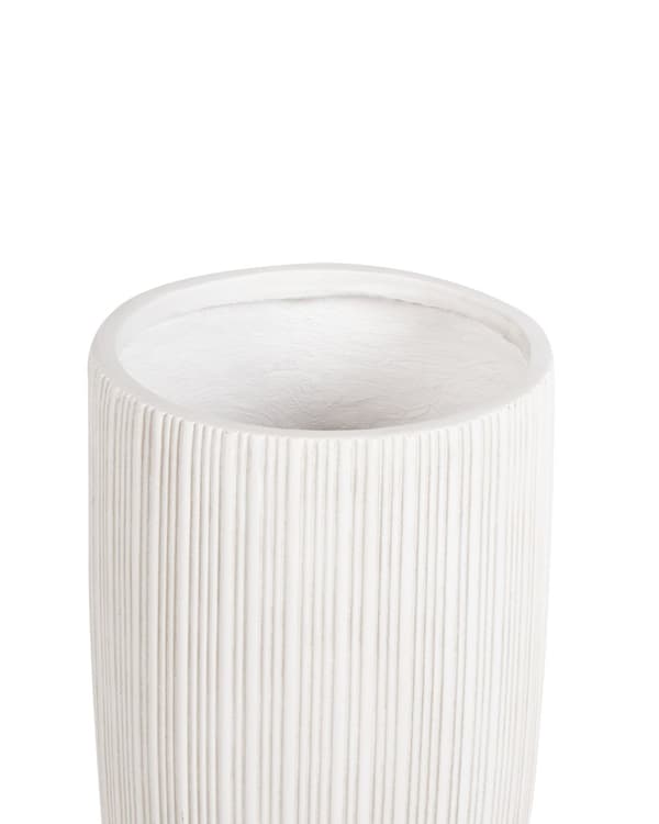 Plantepotte Beige 35x35x70 cm MgO Rund Nålestripe Innendørs Utendørs Værbestandig