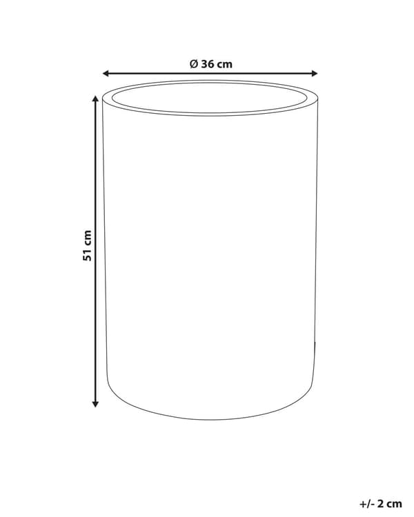 Plantepotte Grå 36x36x51 cm MgO Round Betongeffekt Innendørs Utendørs Værbestandig