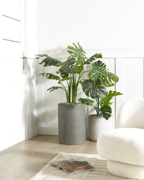 Plantepotte Grå 36x36x51 cm MgO Round Betongeffekt Innendørs Utendørs Værbestandig