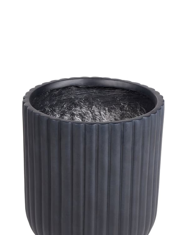 Plantepotte Grå 34x34x56 cm MgO Rund Nålestripe Innendørs Utendørs Værbestandig