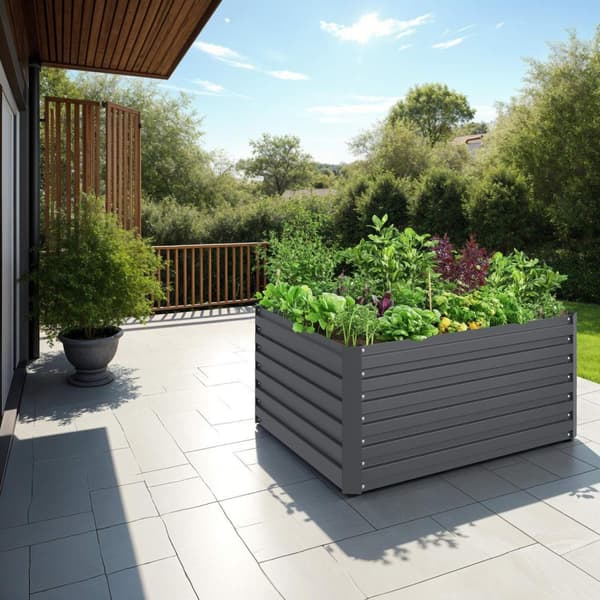 Højbed Blomma, 540l, galvaniseret, 100x100x56cm - anthrazit