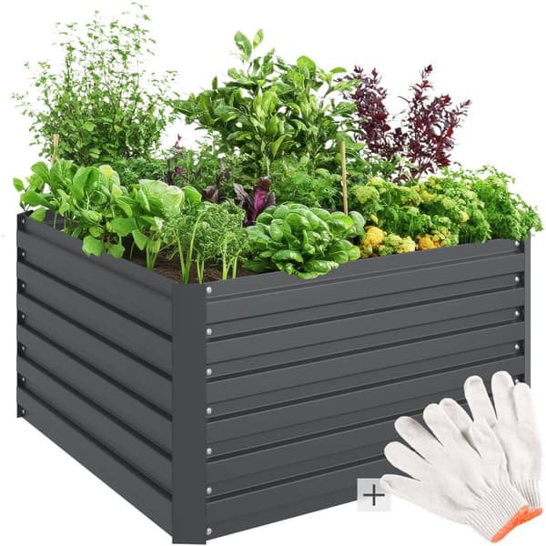 Højbed Blomma, 540l, galvaniseret, 100x100x56cm - anthrazit