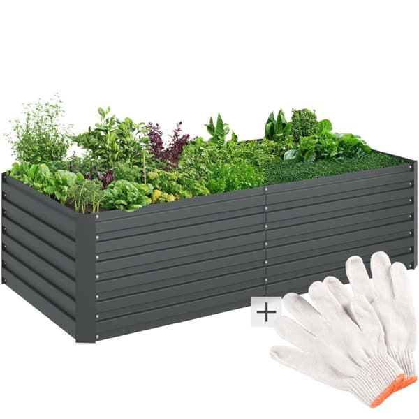 Højbed Blomma, 1100 L, galvaniseret, 200x100x56cm - anthrazit