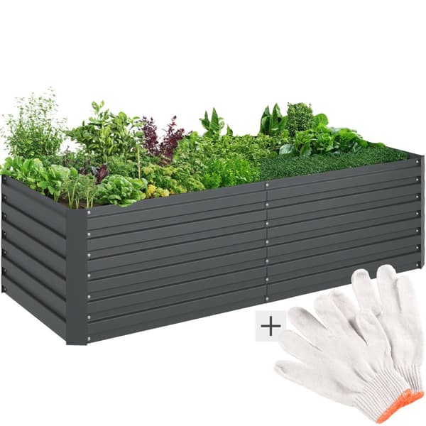 Højbed Blomma, 880 L, galvaniseret, 200x60x80cm - anthrazit