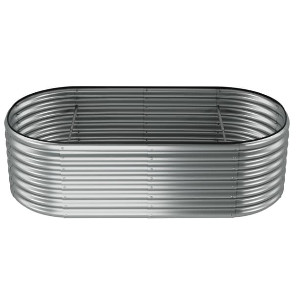 Højbed Flormma, 942 L, galvaniseret, 200x100x60cm - sølv