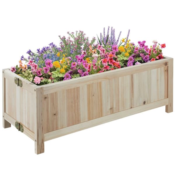 Højbed Blomster, sammenklappelig, 30l, inkl. folie, 70x30x25cm - brun