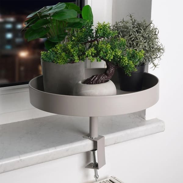 Blomsterstander i gråt metal, 36 cm