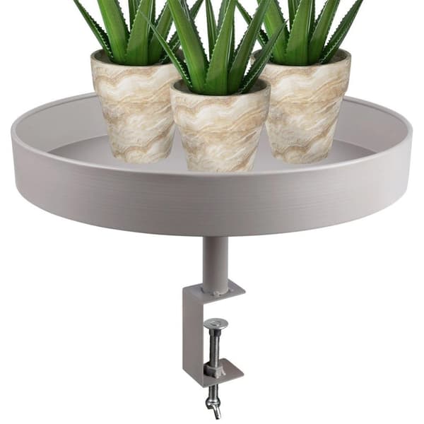 Blomsterstander i gråt metal, 36 cm