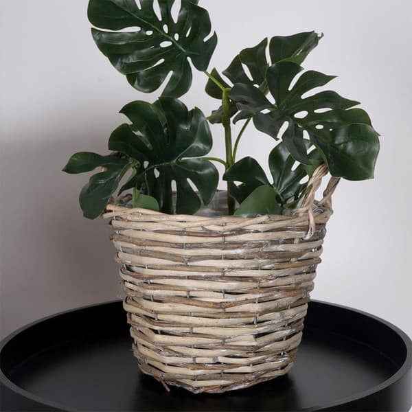 Urtepotte, fletbetræk, kurv, kurv med håndtag til blomster, planter, 27x27 cm