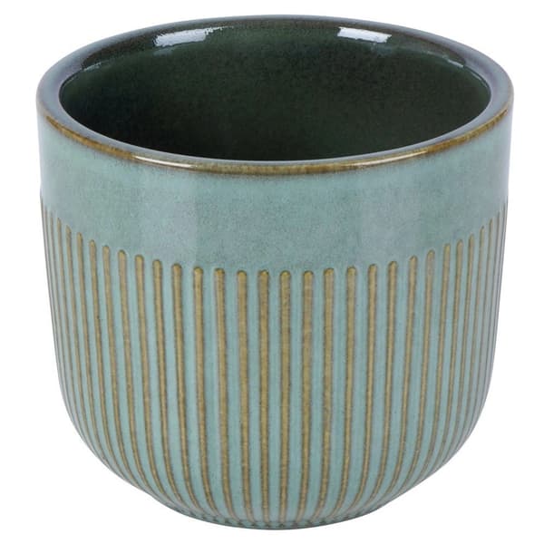 Grøn porcelænsurtepotte, 14 cm