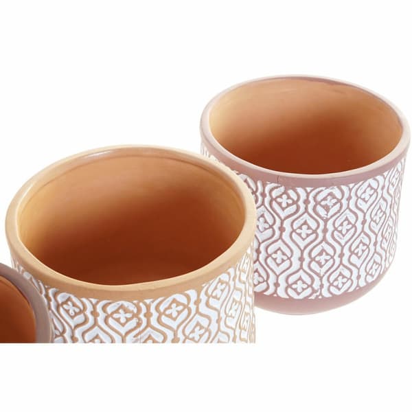 Urtepotte DKD Home Decor Brun Terrakotta Koral (14 x 14 x 12.4 cm) (3 pcs)
