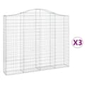 Miniatyrbild 2 av 2: Gabion bågformad 3 st 200x30x160/180 cm galvaniserat järn
