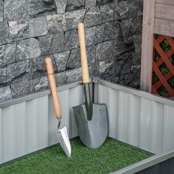 Rootz Raised Garden Bed - Modular Planter - Tool -Free Assembly - Uppmuntrar rottillväxt - 174L x 90W x 30H cm - Korrugerad stålantracit