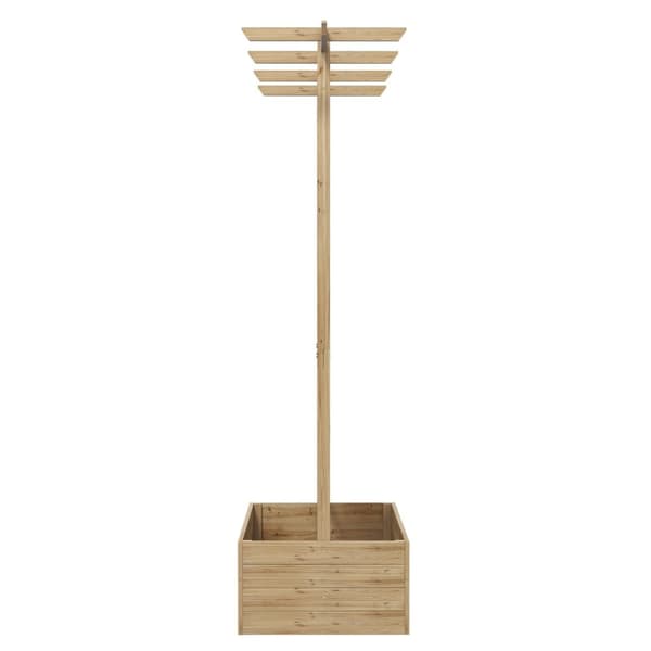 Rootz Plant Box With Trellis - Climbing Plant Box - Upphöjd balkongbädd - Stark gran trä - 160 cm x 55 cm x 183 cm