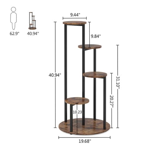 Rootz Flower Display Stand - Plantehylde - Pladseffektiv holder - Robust og holdbar - 50,00 cm x 50,00 cm x 104,00 cm.