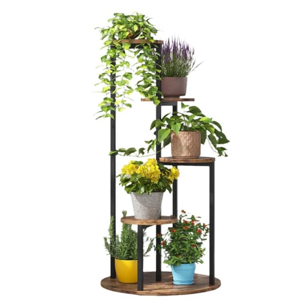 Rootz Flower Display Stand - Plant Hylla - Utrymmeseffektiv hållare - Robust & hållbar - 50,00 cm x 50,00 cm x 104,00 cm.