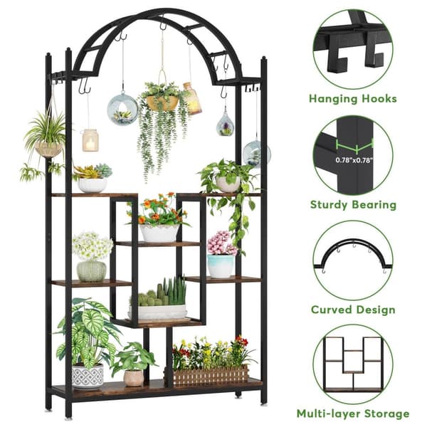 Rootz 5-lags indendørs plantehylde - Planterol - Plantestativ - Optimalt sollys - 100 cm x 30 cm x 190 cm