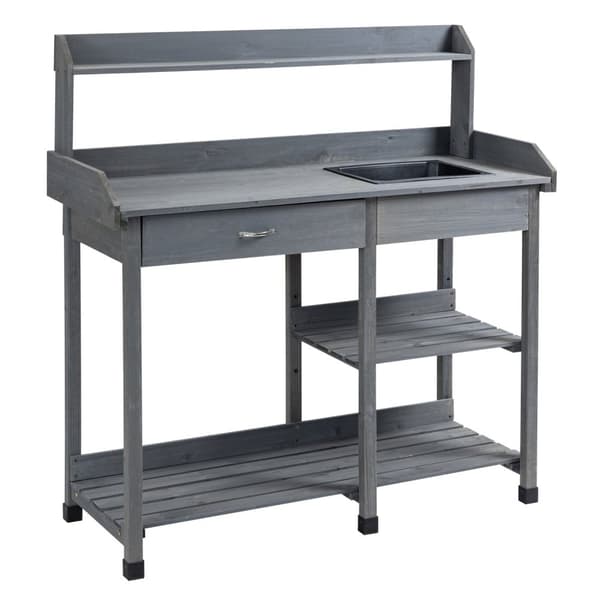 Rootz Træplantebord - Havebord - Plantningsbænk - Rigelig opbevaring - 115L x 45W x 121H cm