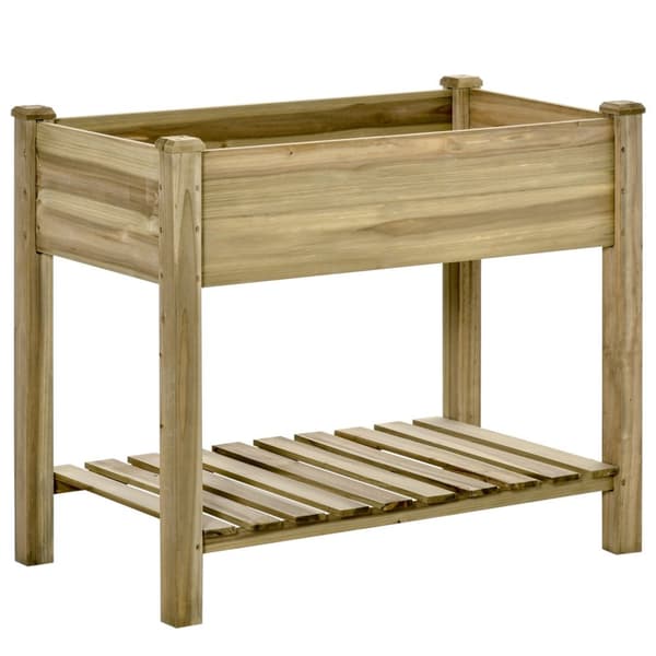 Rootzin kohotettu puinen istutus - puutarhakerros - puinen kukkarasia - selkäystävällinen muotoilu - 91L x 51W x 76h cm