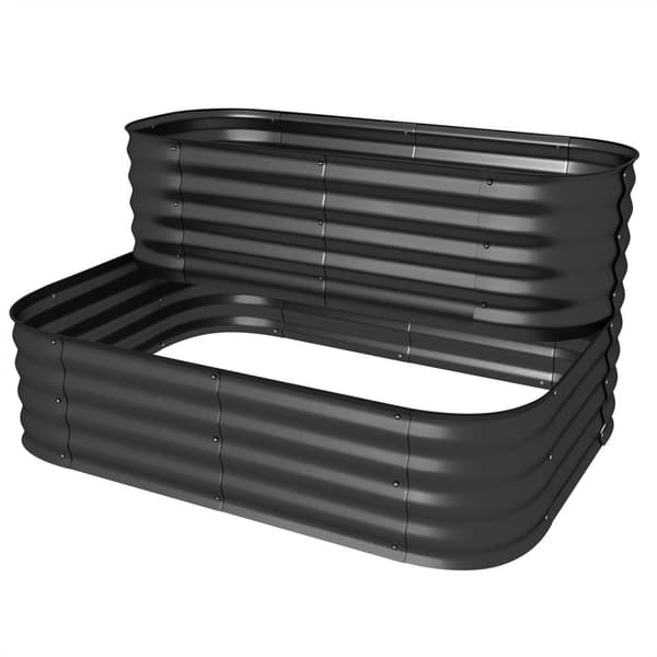 Rootz Square Garden Planter - Plant Box - Outdoor Planter - Rumbesparende design - 120x90x30cm - Sort