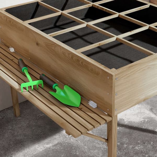 Rootz rektangulær hævet seng på benene - forhøjet planter - Have urteseng - komfort Havearbejde - 122 cm x 91,5 cm x 89 cm