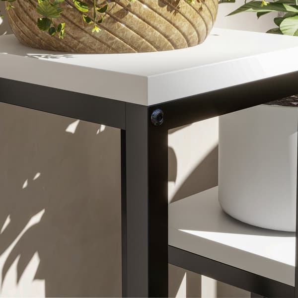 Rootz Plant Shelf - Flower Shelf - Indoor Plant Rack - Industrial Design - 4 nivåer, robust stålram - 34 x 34 x 66 cm