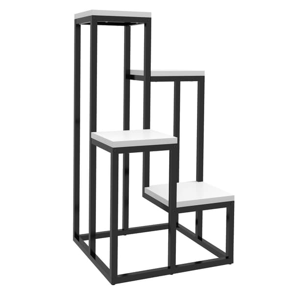 Rootz Plant Shelf - Flower Shelf - Indoor Plant Rack - Industrial Design - 4 nivåer, robust stålram - 34 x 34 x 66 cm