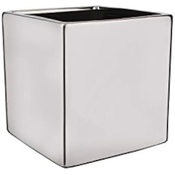 Kruka - MICA DECORATIONS - Fyrkantig modell - Keramik - Silverspegel - 10 x 10 x 10 cm