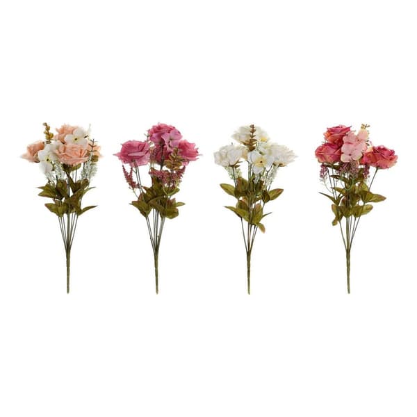 Dekorativa blommor DKD Home Decor Vit Orange Rosa Persika 17 x 17 x 44 cm (4 antal)
