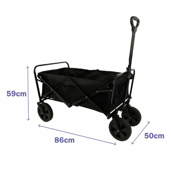 Marbueno - Multisportsvogn - Sammenklappelig - Stål - 150 KG - Sort - 86X50X59 cm