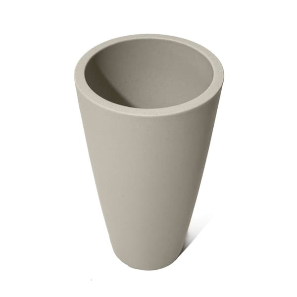 Step2 Tremont Flowerpot Large Concrete Grey | Pyöreä muovinen istutin | Pyöreä istutin puutarhaan / parvekkeelle / patiolle