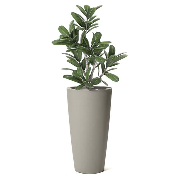 Step2 Tremont Flowerpot Large Concrete Grey | Pyöreä muovinen istutin | Pyöreä istutin puutarhaan / parvekkeelle / patiolle