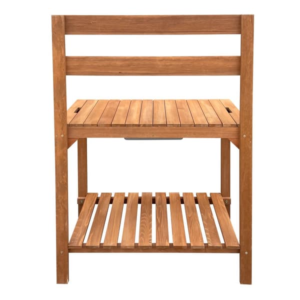 AXI Planteringsbord med skjutbar bänkskiva, Brun | Trädgårdsarbetsbord FSC 100% hemlock trä - Praktiskt planteringsbord med förvaring för