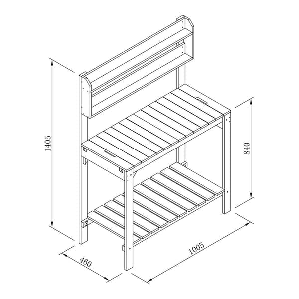 AXI Planteringsbord med skjutbar bänkskiva, Brun | Trädgårdsarbetsbord FSC 100% hemlock trä - Praktiskt planteringsbord med förvaring för